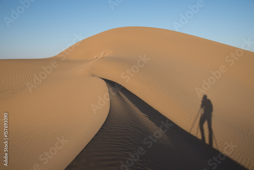 sand dunes in the desert  Dasht-e Kavir  at sunset in Iran