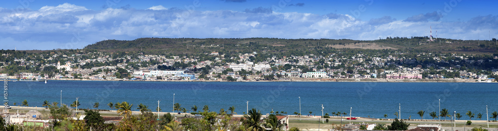 Panoramic view of old houses of the city through the river, Cuba... Panoramic view of old houses of the city through the river, Cuba...