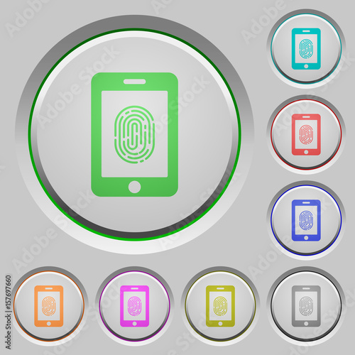 Smartphone fingerprint identification push buttons