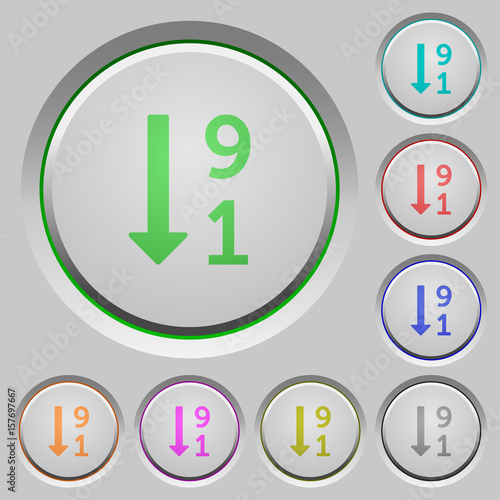 Descending numbered list push buttons