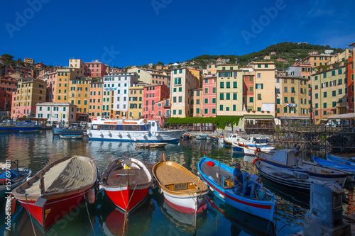 CAMOGLI, ITALY, MAY 23, 2017 - View of city of Camogli , Genoa Province, Liguria, Mediterranean coast, Italy © faber121