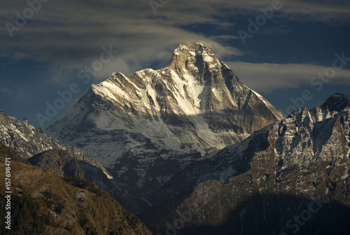 Nanada Devi Peak in Indian Himalayas. View from Joshimath photo
