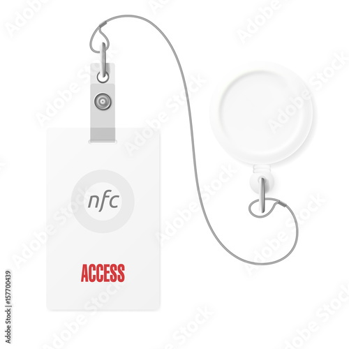 White NFC Badge Access Card Branding Template