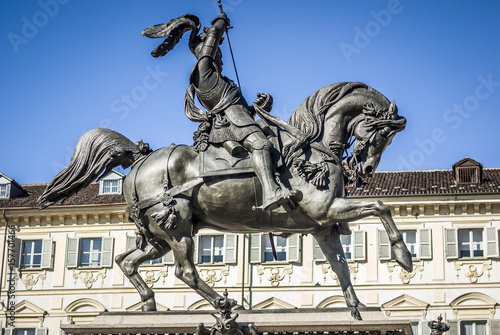 Turin, equestrian monument of king Emanuele Filiberto photo