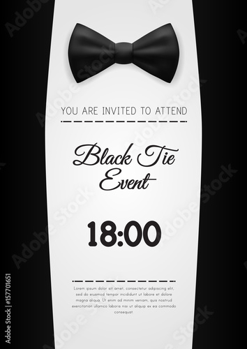 A4 Elegant Black Tie Event Invitation Template