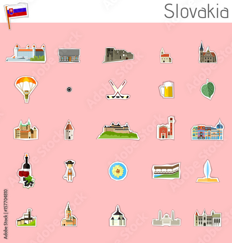 Icons of Slovakia - vector set