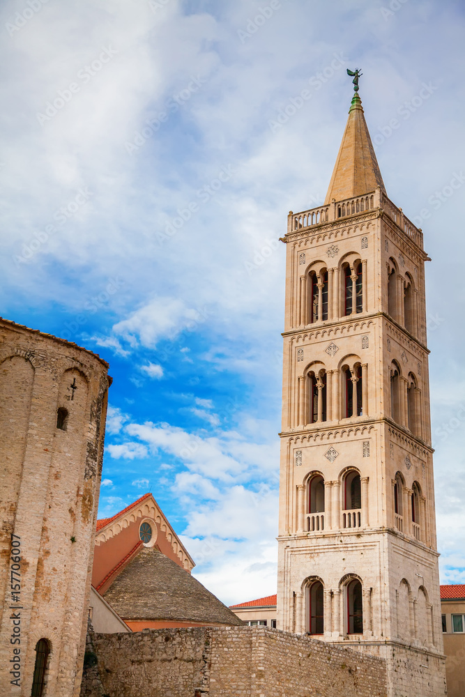 Fototapeta premium bell tower of St Donat's church in Zadar