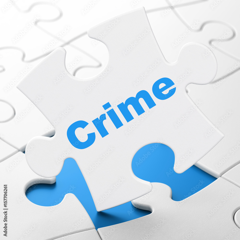Privacy concept: Crime on puzzle background Privacy concept: Crime on puzzle background