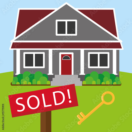First Home Flat Vector Illustration