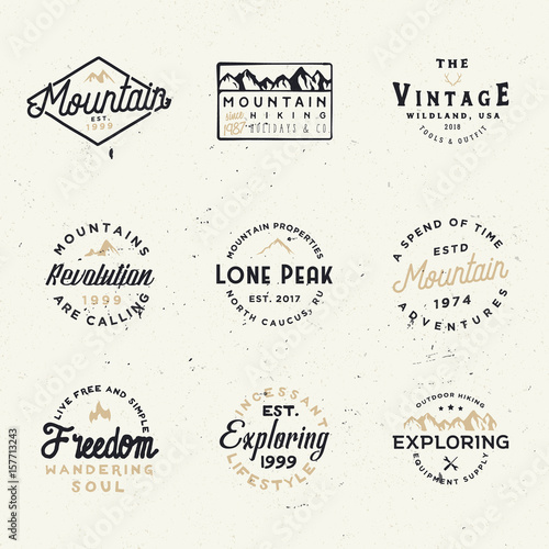 Minimal retro badges, vintage labels for branding projects, cards
