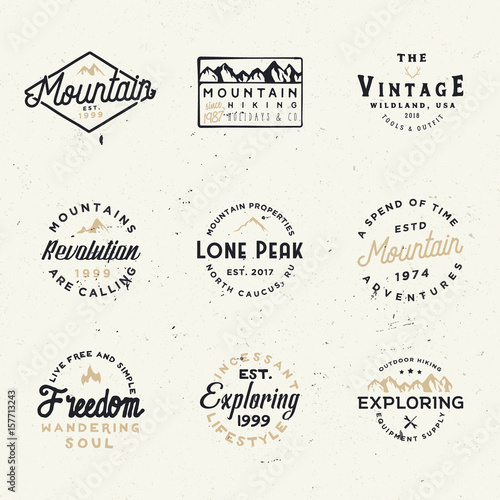 Minimal retro badges, vintage labels for branding projects, cards