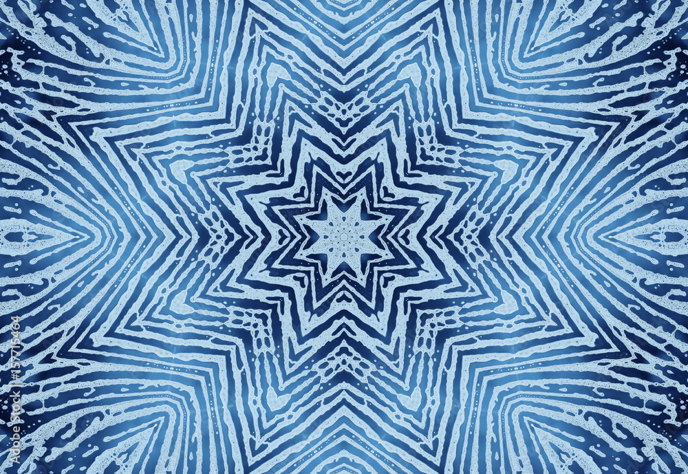 Bright blue abstract concentric pattern