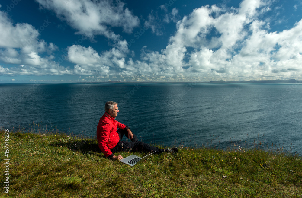 Fototapeta premium Businessman in his office, Iceland