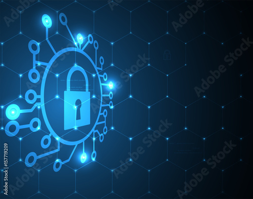 Cyber security and information or network protection. Future technology web services for business and internet project