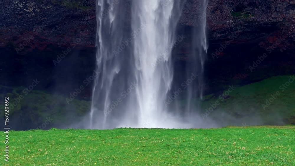 Great waterfall Skogafoss in south of Iceland near the town of Skogar Great waterfall Skogafoss in south of Iceland near the town of Skogar