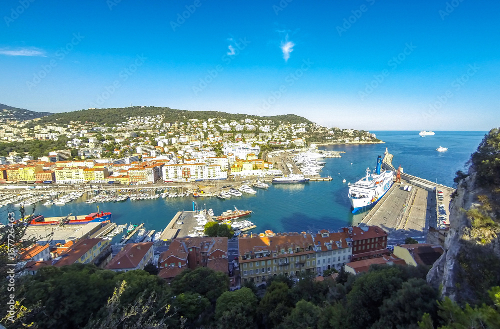 Aerial View on Port of Nice, French Riviera, France