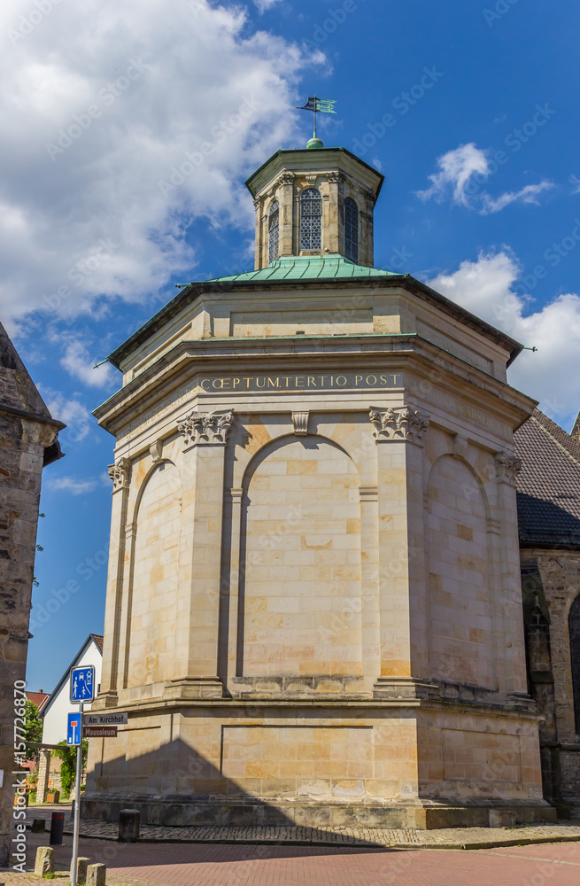 Royal Mausoleum in the historic center of Stadthagen