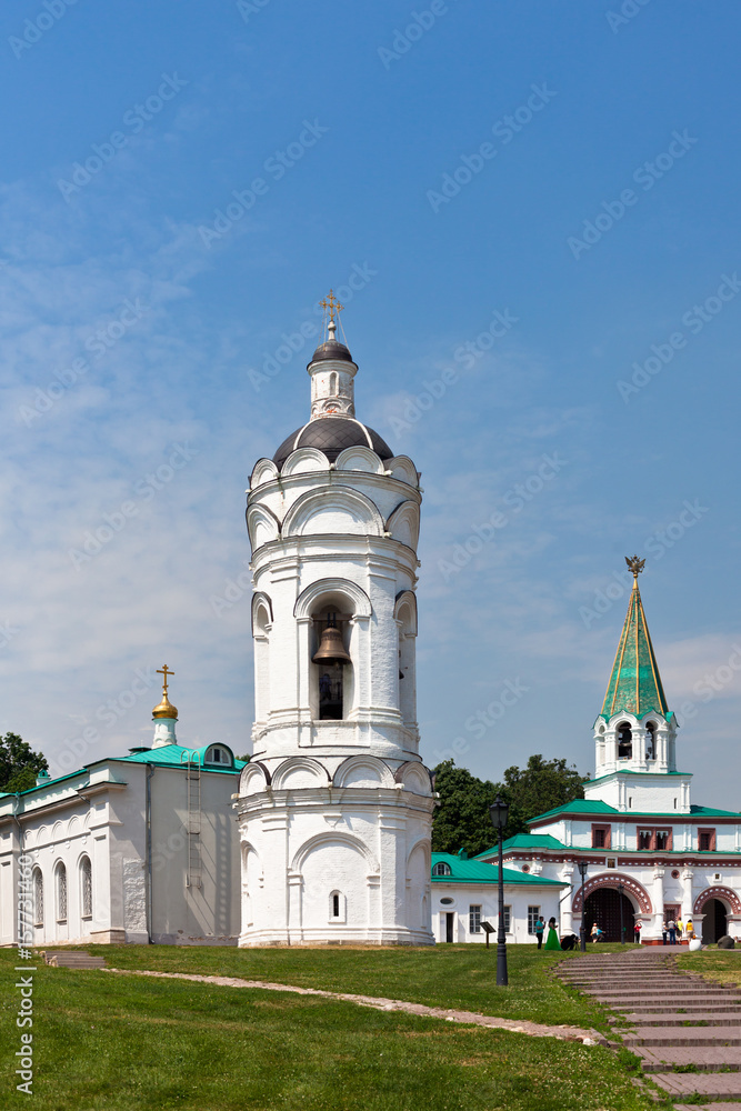 Church of St George with a belfry in The museum Kolomenskoye in Moscow