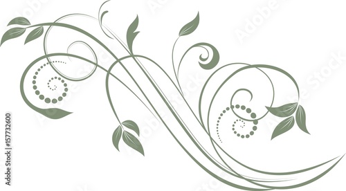 Floral background with decorative branch. Vector illustration.