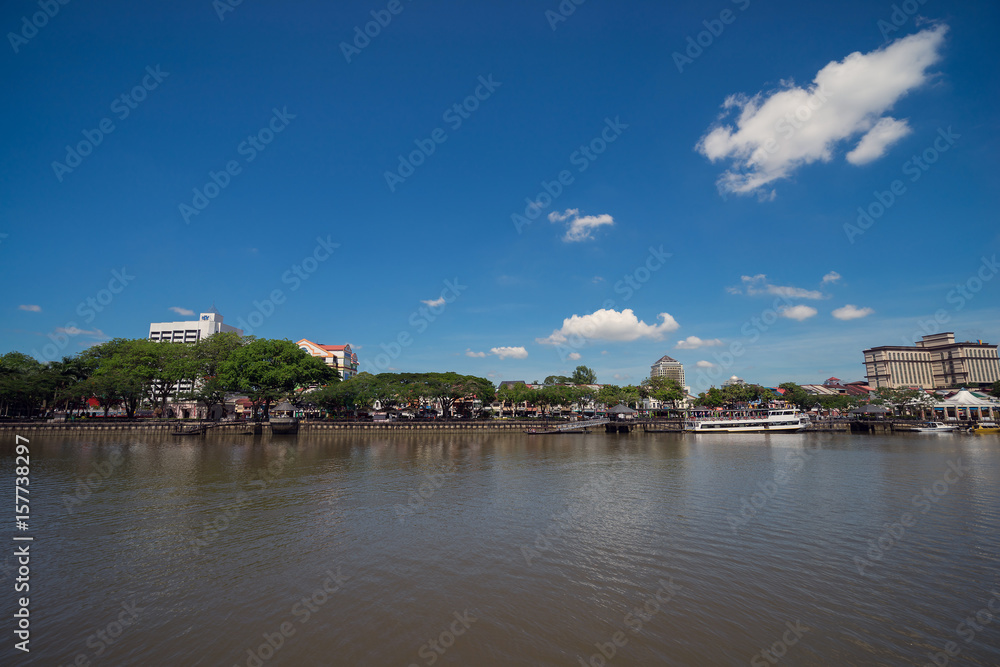 Kuching, capital of state of Sarawak, is a diverse city of old colonial and modern buildings with Sarawak River waterfront in the middle.