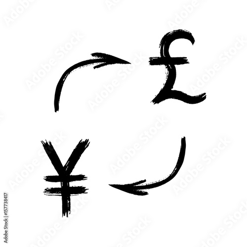 Currency - Grunge - Exchange - Yen and Pound