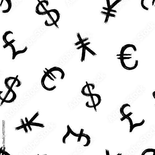Currency - grunge seamless pattern