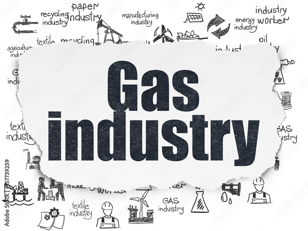 Industry concept: Gas Industry on Torn Paper background