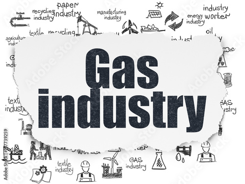 Industry concept  Gas Industry on Torn Paper background