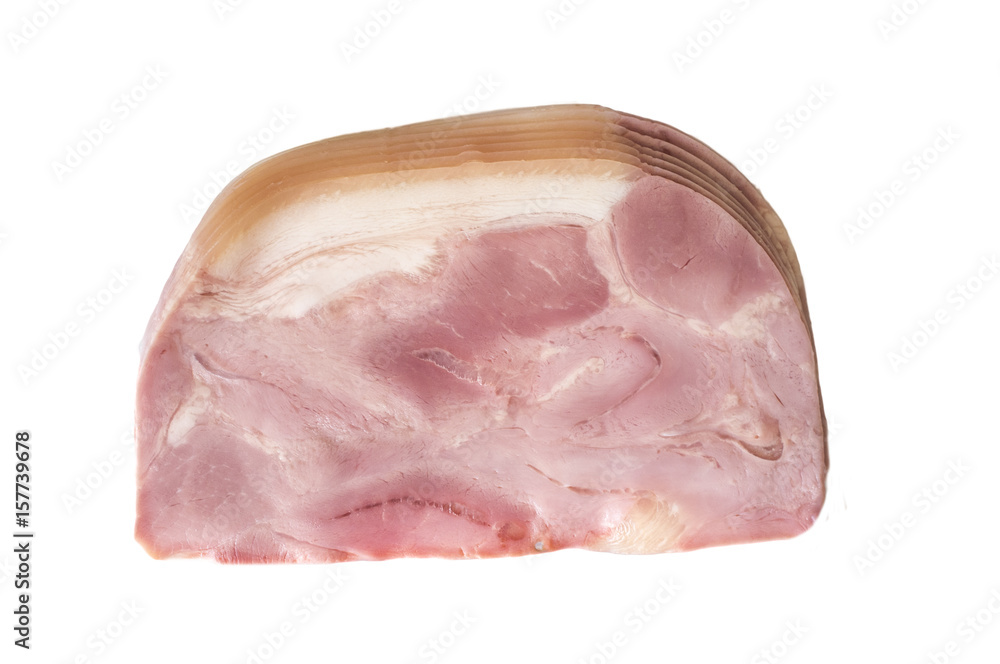 Slices of smoked pork shoulder or lacon Slices of smoked pork shoulder or lacon