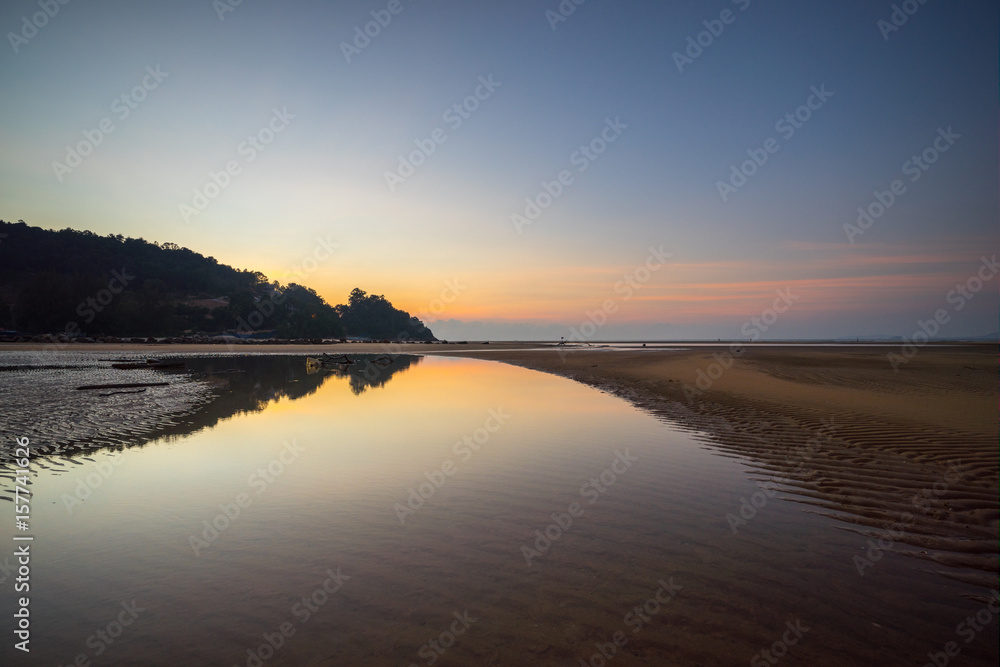 Sunset view of Cherating beach in Pahang, Malaysia