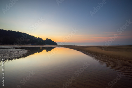 Sunset view of Cherating beach in Pahang  Malaysia