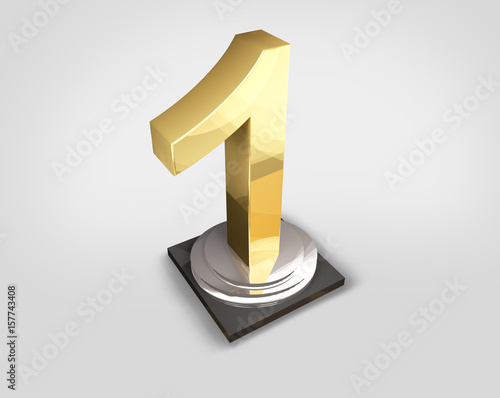 trophy first winner 3d rend...