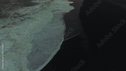 Sunset on the black beach of Iceland