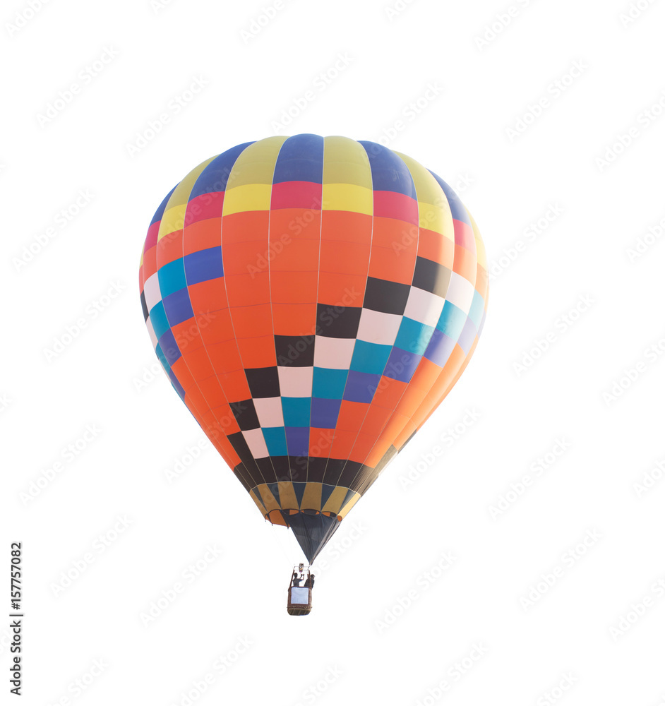 Fototapeta premium Hot air balloon on white background; clipping path