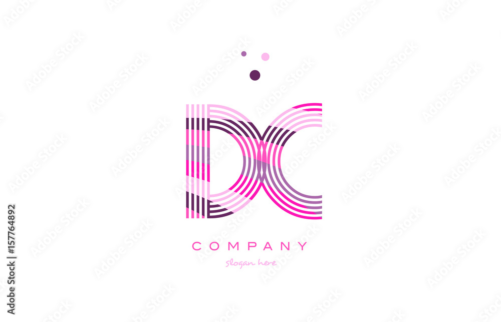 dc d c alphabet letter logo pink purple line icon template vector dc d c alphabet letter logo pink purple line icon template vector