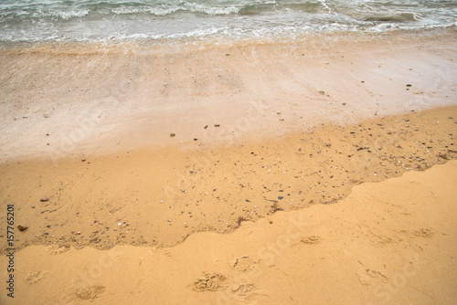 Oil spill, pollution on the beach