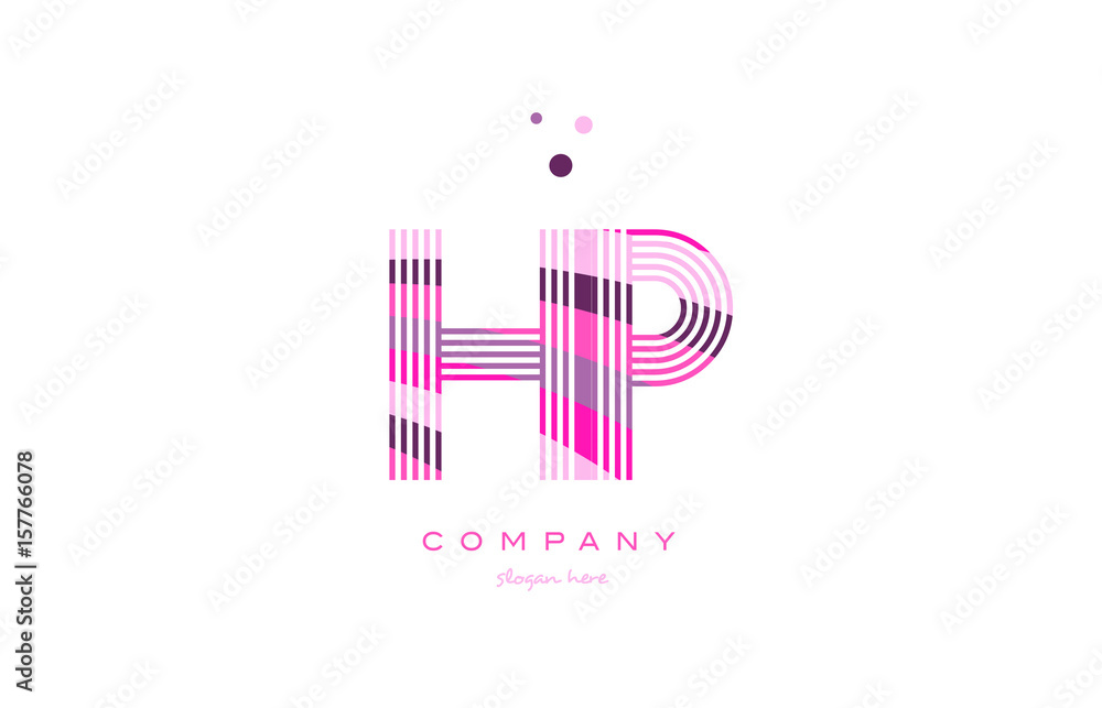 hp h p alphabet letter logo pink purple line icon template vector hp h p alphabet letter logo pink purple line icon template vector