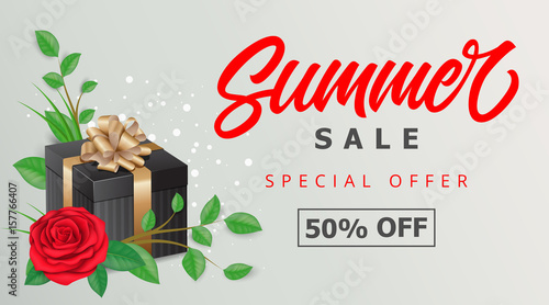 Summer Sale Offer Lettering and Gift