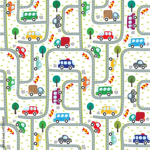 Obraz Samochody na drodze. Wzór.