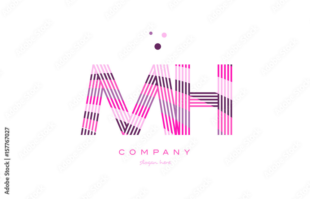 mh m h alphabet letter logo pink purple line icon template vector mh m h alphabet letter logo pink purple line icon template vector