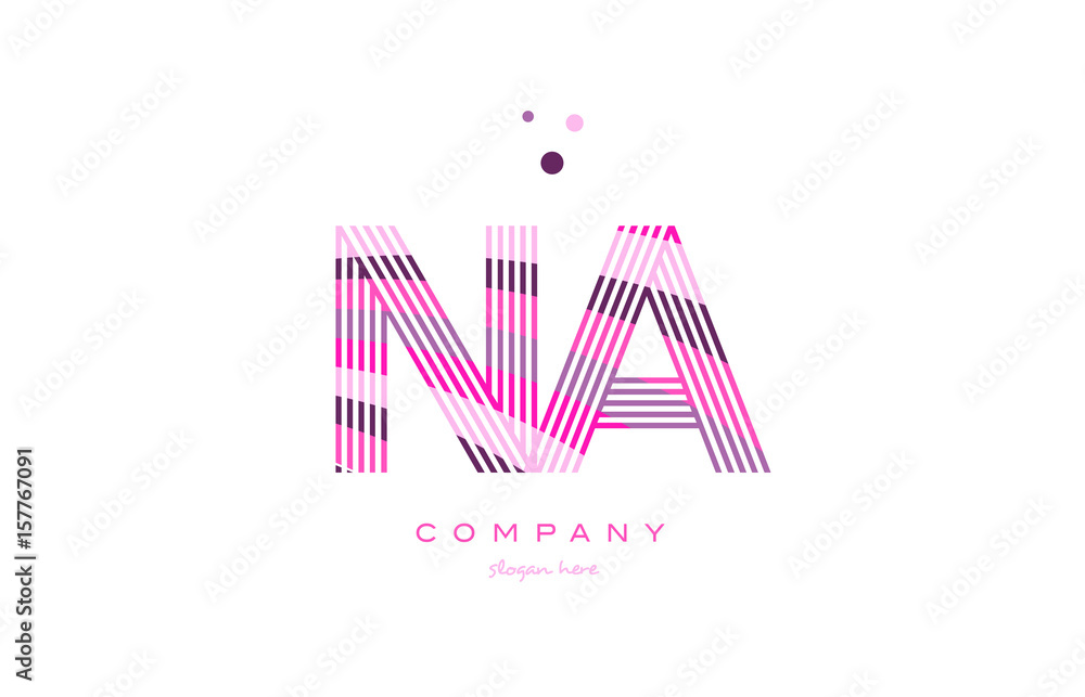 na n a alphabet letter logo pink purple line icon template vector