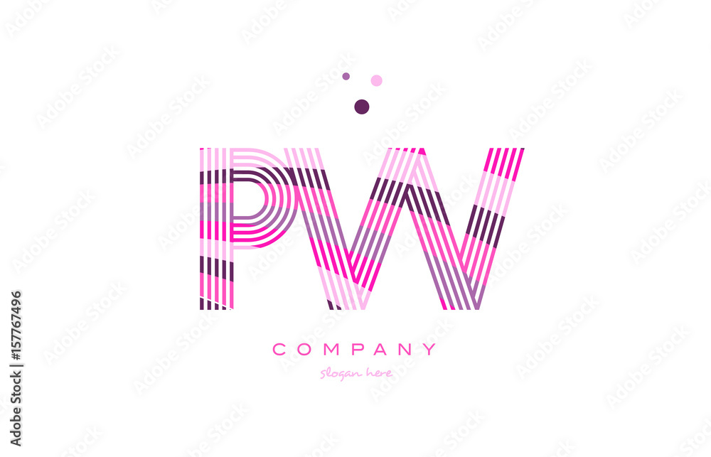 pw p w alphabet letter logo pink purple line icon template vector pw p w alphabet letter logo pink purple line icon template vector