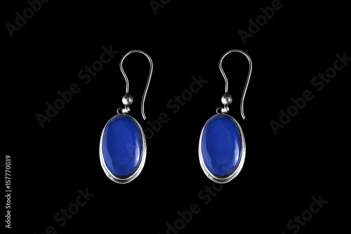 Sapphire earrings isolated