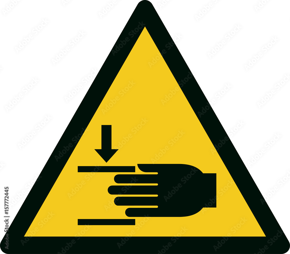 ISO 7010 W024 Warning; Crushing of hands ISO 7010 W024 Warning; Crushing of hands