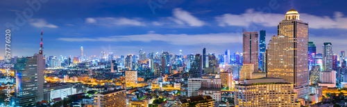 Bangkok Panorama view at night. photo