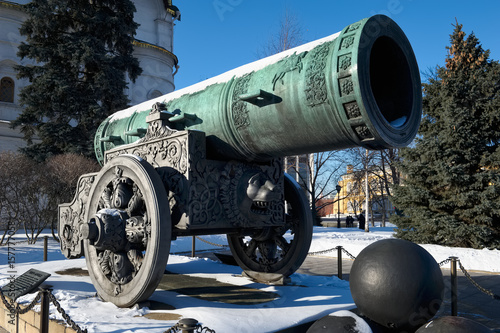 Tsar Cannon, a monument to the medieval Russian artillery, cast in 1586, gun weight 39.31 tons
