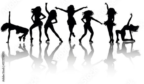 silhouette of a sexy girl dancing big collection