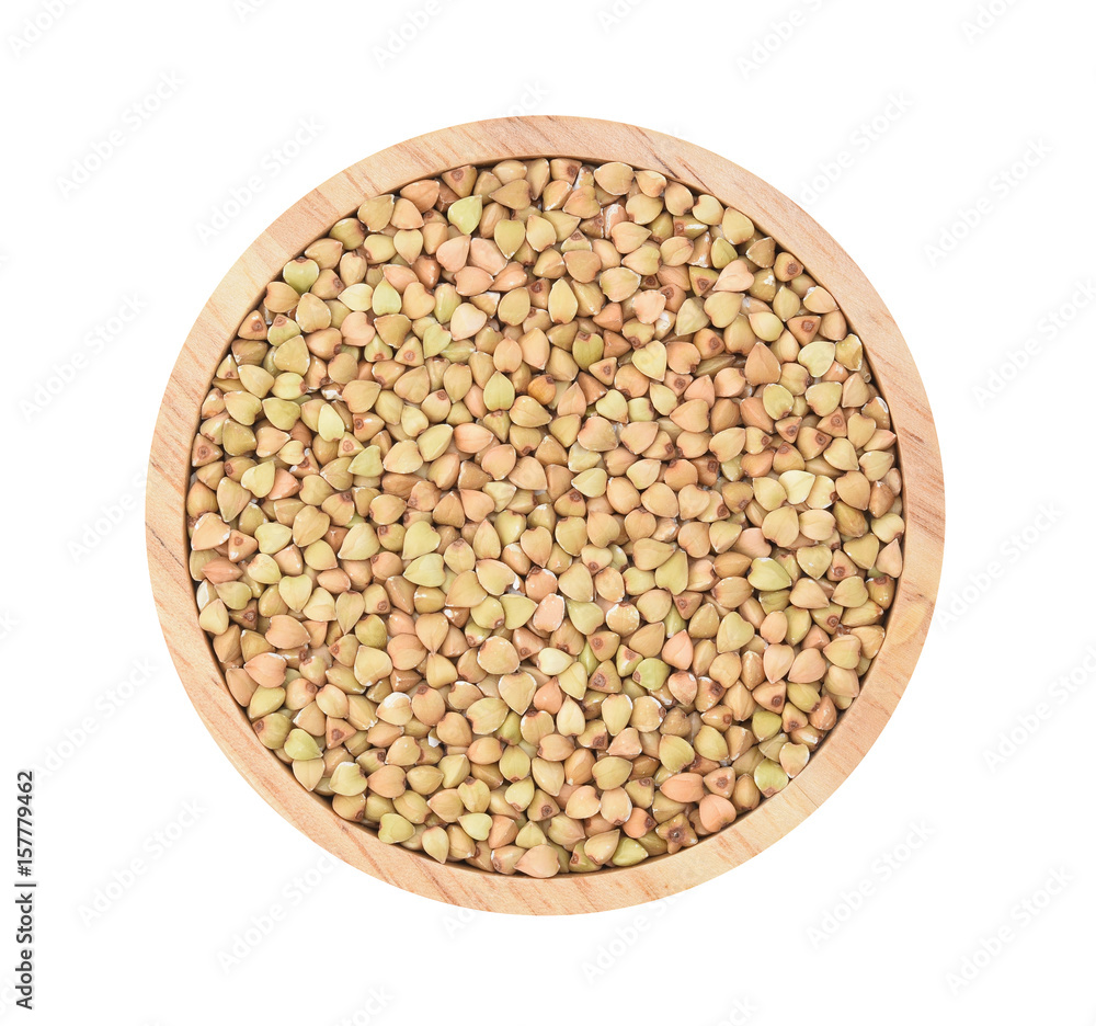 Top view of Buckwheat isolated on white background Top view of Buckwheat isolated on white background