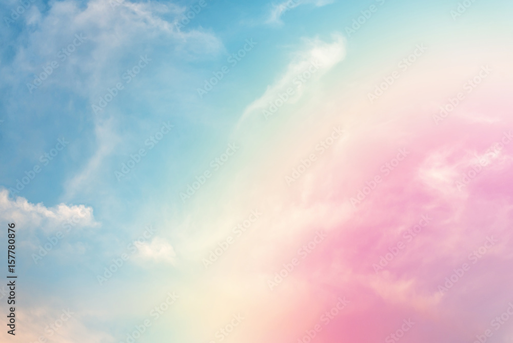 sun and cloud background with a pastel colored

