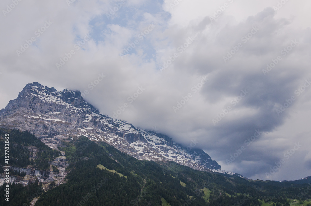 Grindelwald, Dorf, Kleine Scheidegg, Eiger, Eigernordwand, Lauberhorn, Unwetter, Berner Oberland, Alpen, Schweizer Berge, Frühling, Sommer, Schweiz